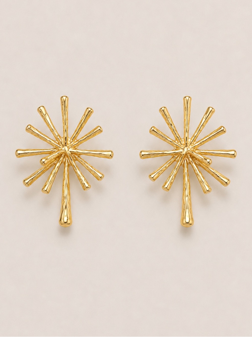 New! Gold Starburst Post Earrings NWOT